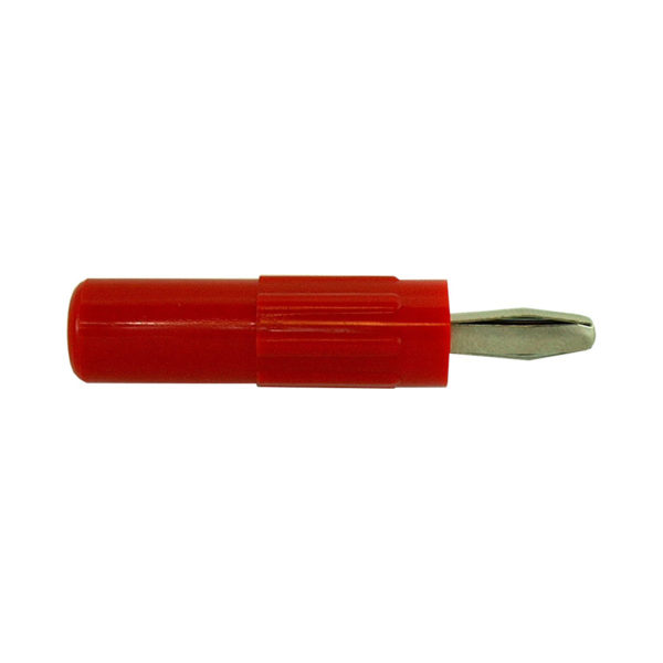 Image: Standard 4 mm style heavy-duty banana plug that accepts larger wire diameters.