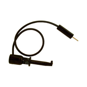 standard macro-hook to standard 0.08" (2.03 mm) female heavy-duty pin plug test lead