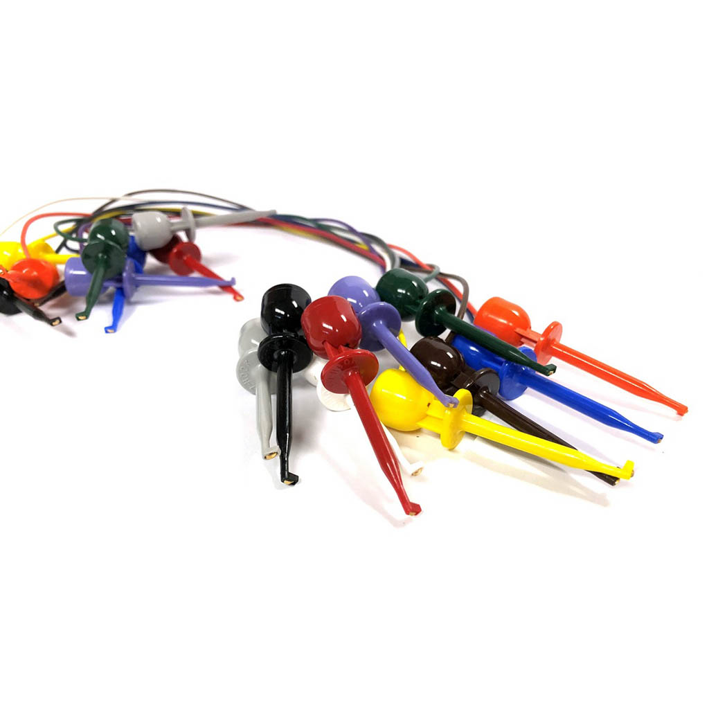 E-Z-HOOK Micro-Hook 12 Test Lead Jumper (22 AWG PVC) - Set of 10: Assorted  Colors (204XM-12-S)