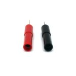 Set of 2: Black & Red Back Probe Test Pin to Banana Socket (Jack) Adapter showing sockets (#8064) - Automotive diagnostics