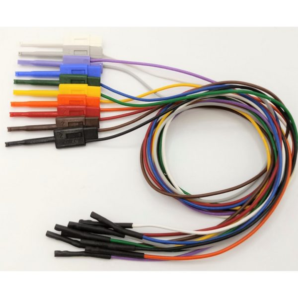Micro-Hook Test Lead with Stripped Wired end 12 (28 AWG PVC) - Set of 10:  Assorted Colors (P713-12-S)